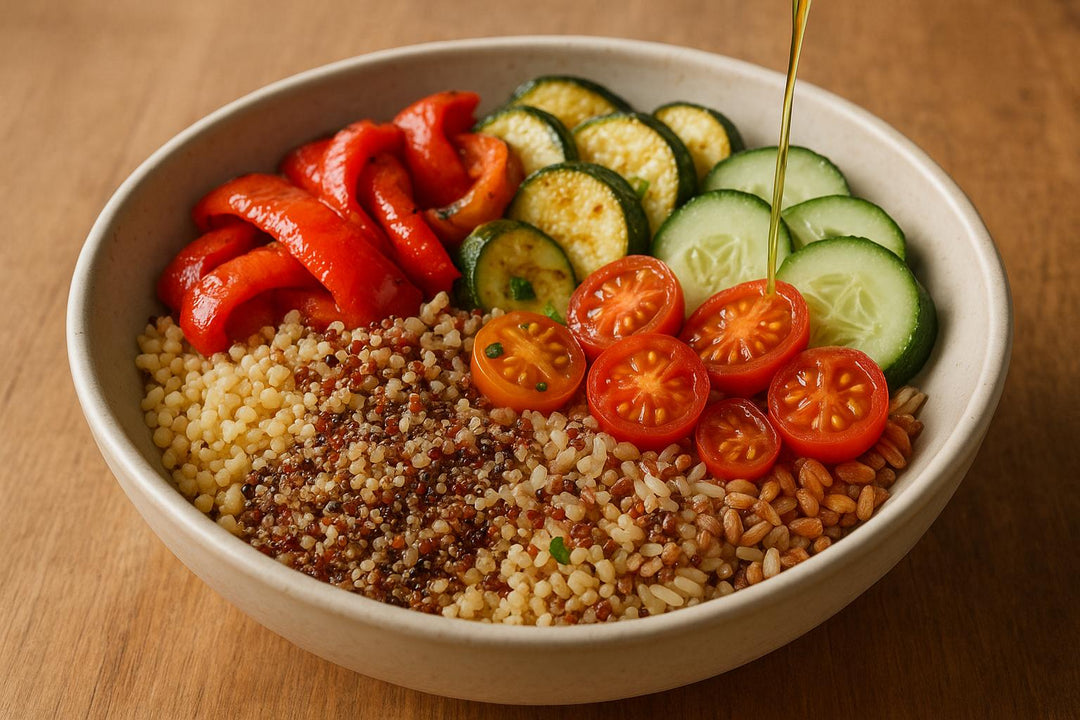 Mediterranean Grain Bowls with Farmers' Market Finds