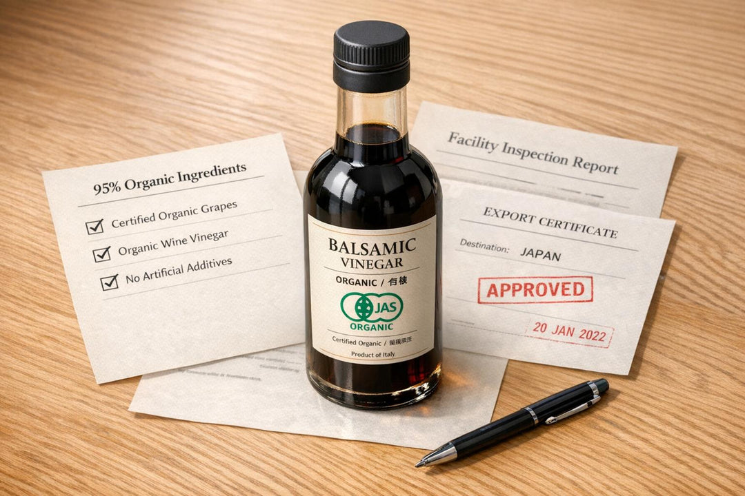 JAS Certification for Balsamic Vinegar