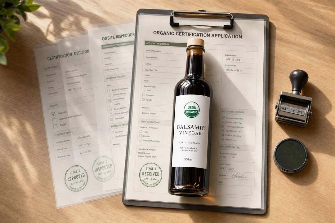 Organic Certification Process for Balsamic Vinegar