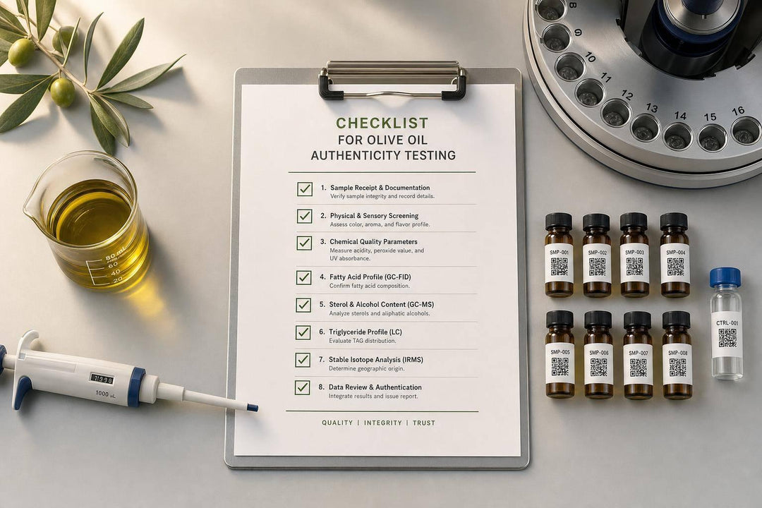 Checklist for Olive Oil Authenticity Testing