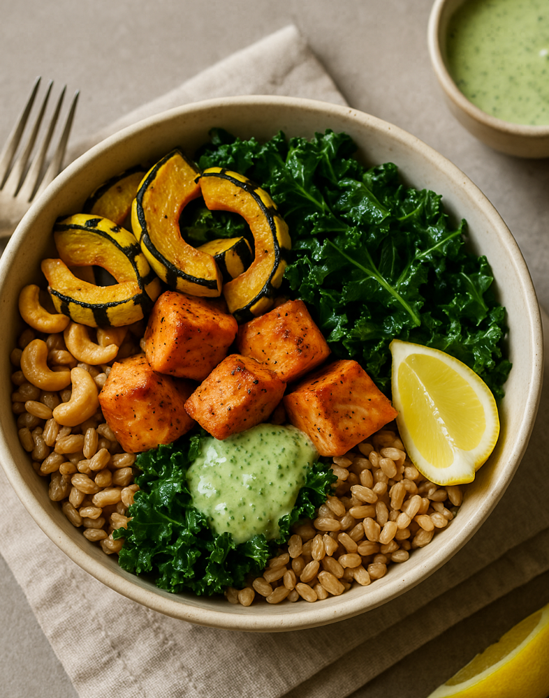 Fall Bounty Salmon Bowl: Where the Mediterranean Meets Fall 🍂✨