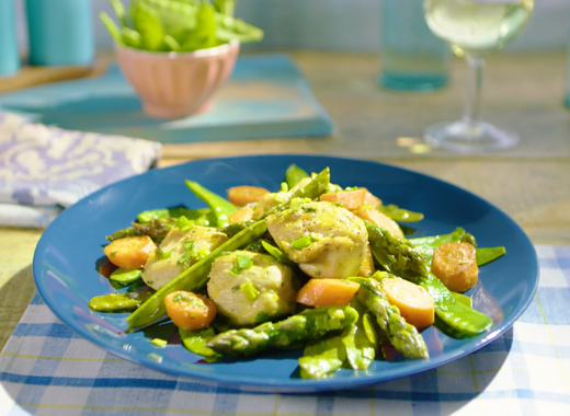 Zesty Orange-Glazed Chicken with Spring Veggies