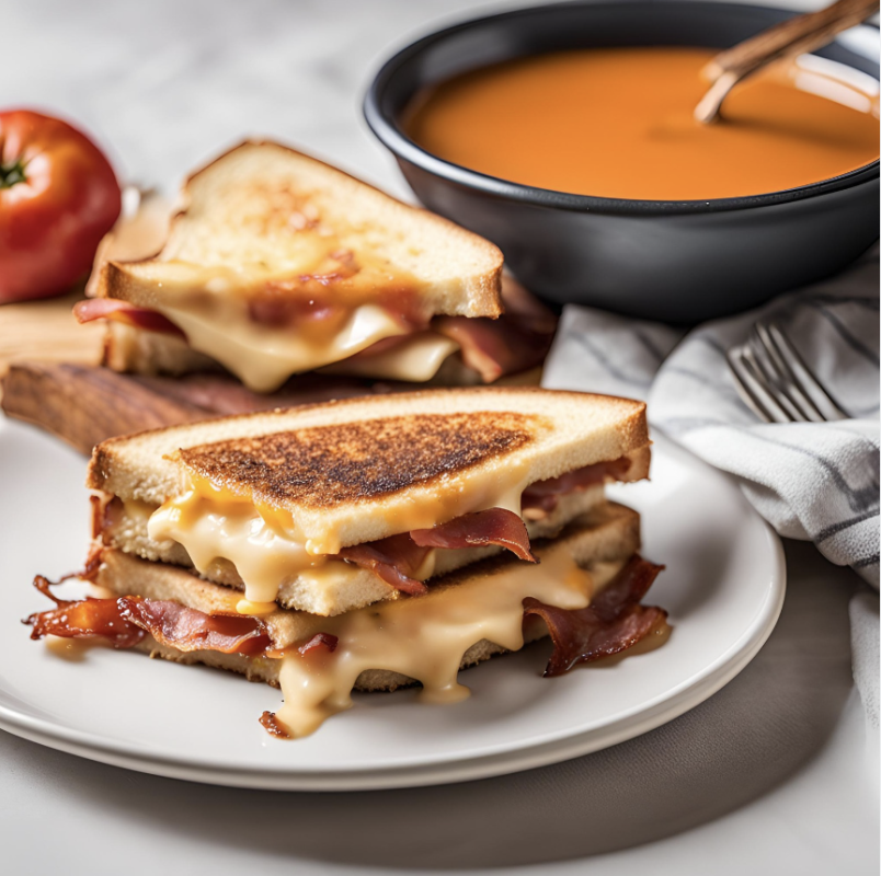 Bacon Apple Toasty with Homemade Tomato Soup Recipe