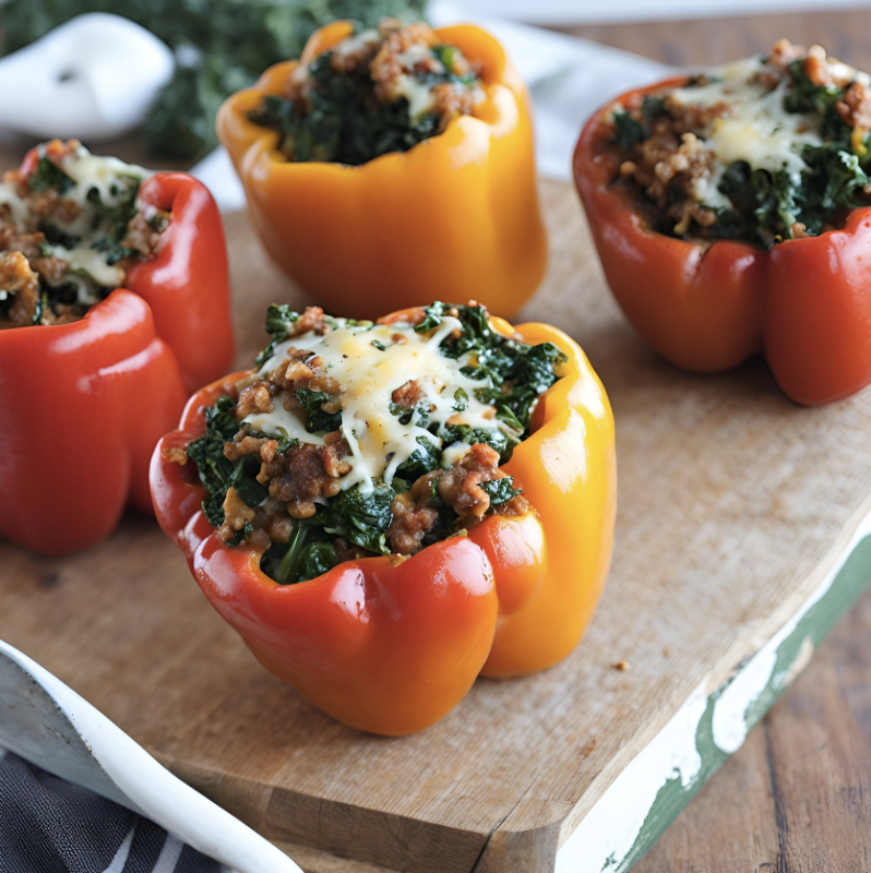 Chorizo & Kale Stuffed Peppers Recipe