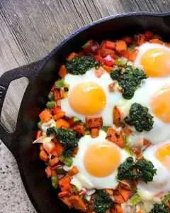 Sweet Potato Hash with Fresh Pesto Recipe