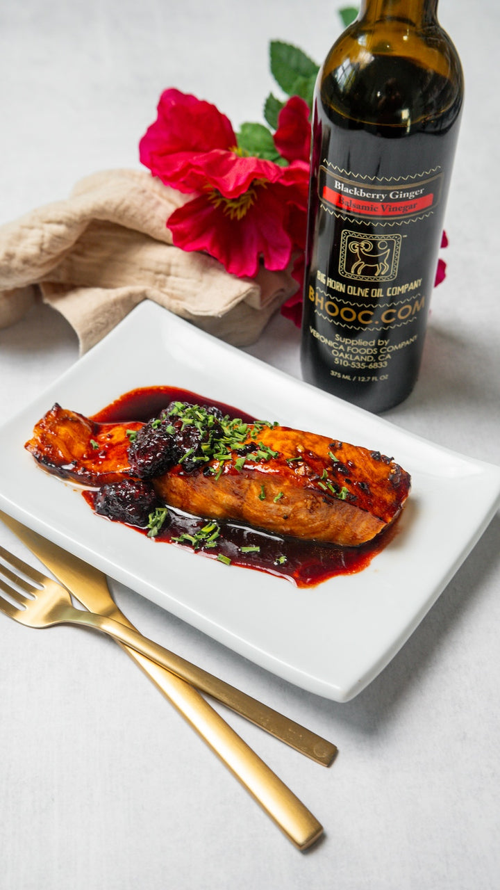 Blackberry Ginger Balsamic Vinegar Air Fried Salmon Recipe